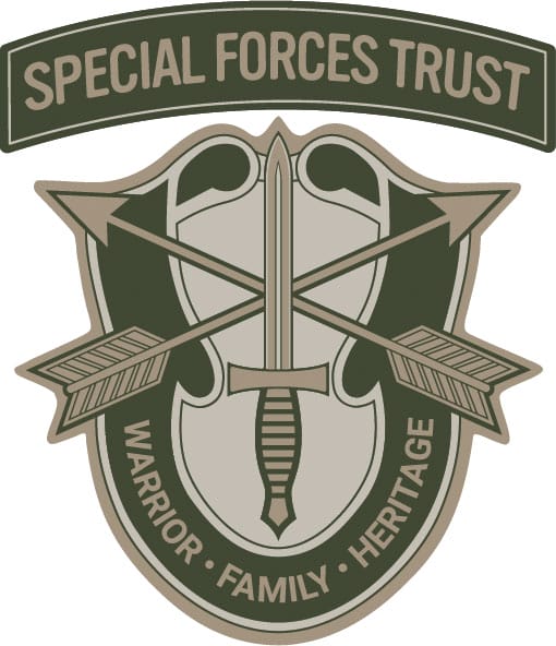 Special Forces Trust emblem with shield and sword.