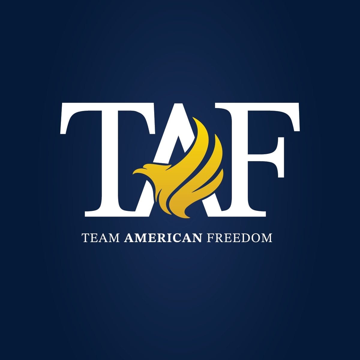 TAF logo with golden eagle, Team American Freedom